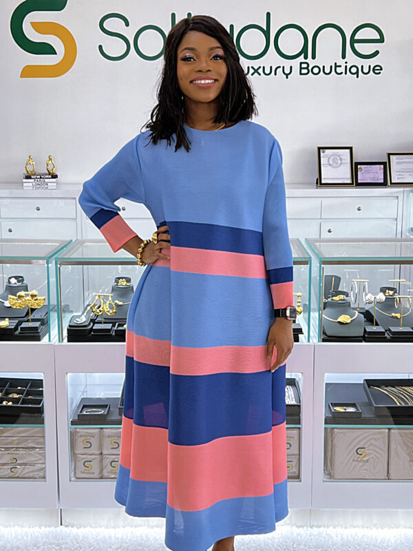 Miyake Inspired Dress Multi Color - Image 3