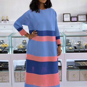 Miyake Inspired Dress Multi Color