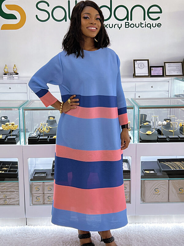 Miyake Inspired Dress Multi Color